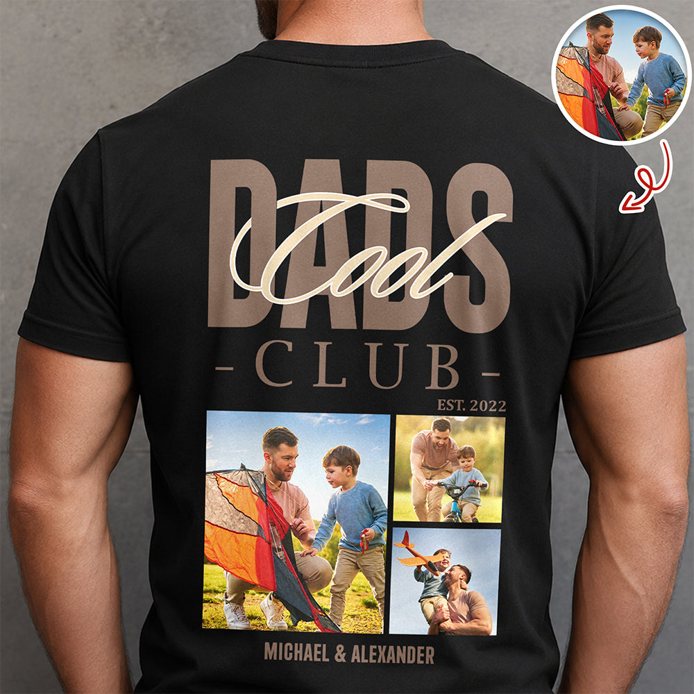 Custom Photo Comfort Shirt Cool Dads Club Gift for Father Comfort Shirt Back GradoCreations