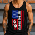 Personalized Best Dog Dad Ever Tank Top with Paw Design HN590 - Tanktop GradoCreations