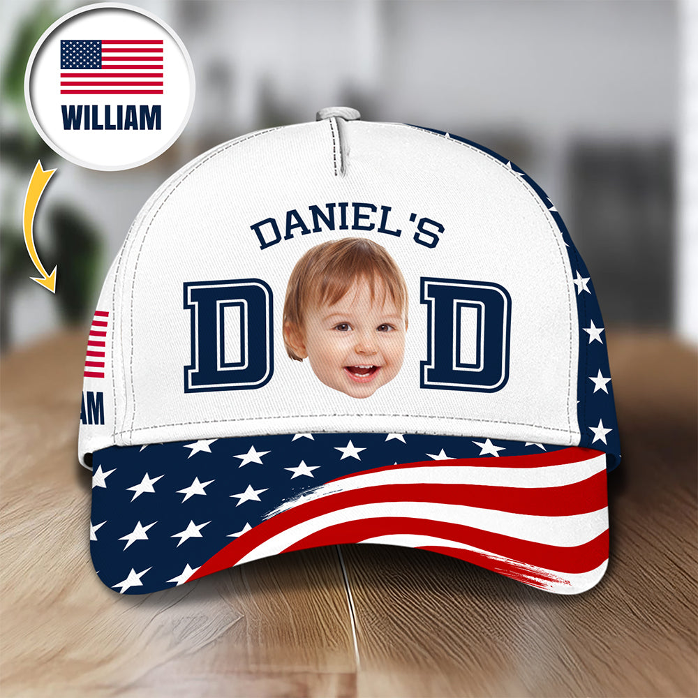 Personalized Kid Photo Cap Custom Design Gift for Dad HN590 - AOP Cap GradoCreations