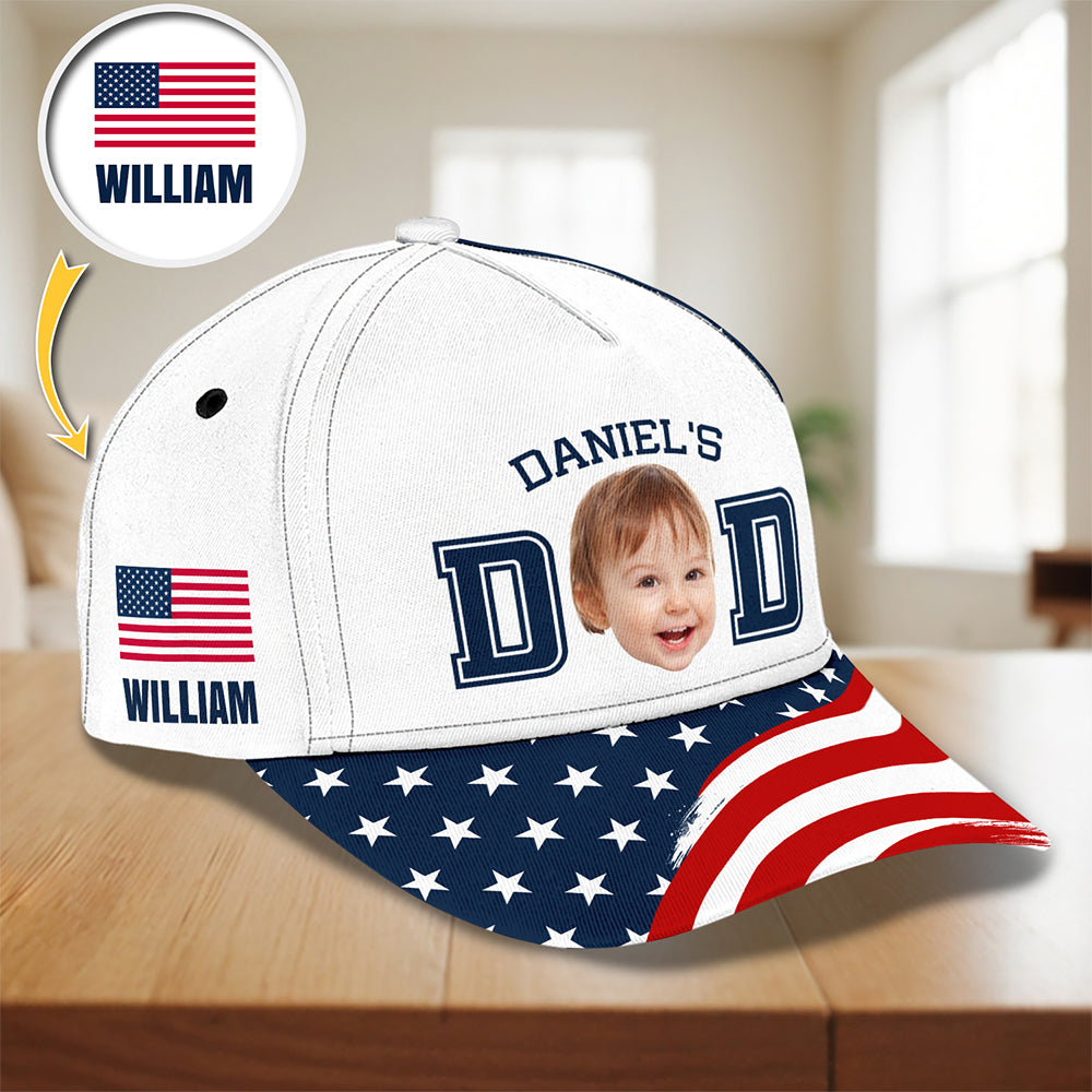 Personalized Kid Photo Cap Custom Design Gift for Dad HN590 - AOP Cap GradoCreations