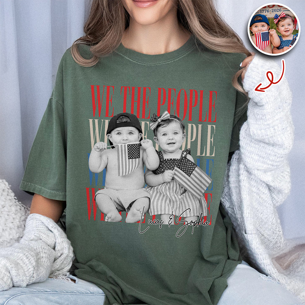 Custom Photo Comfort Shirt Patriotic Gift for Family 250th Anniversary Comfort Shirt GradoCreations