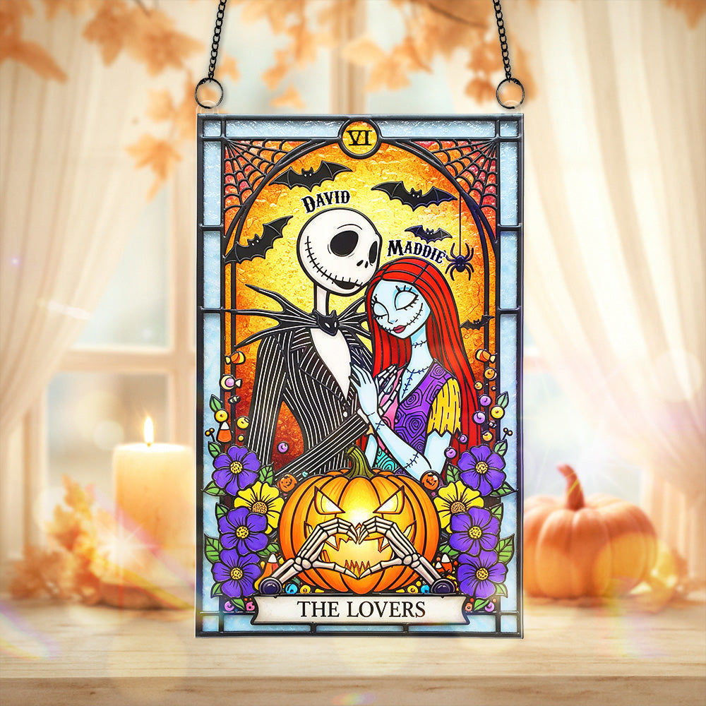 Personalized Lovers Window Hanging Suncatcher Custom Gift for Couples
