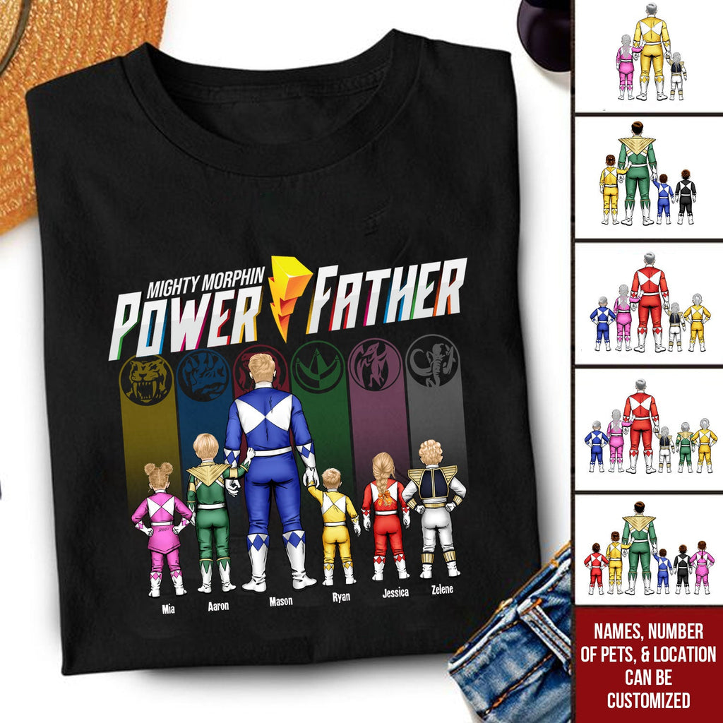 Personalized Mighty Morphin Power Rangers T-Shirt Gift for Dad
