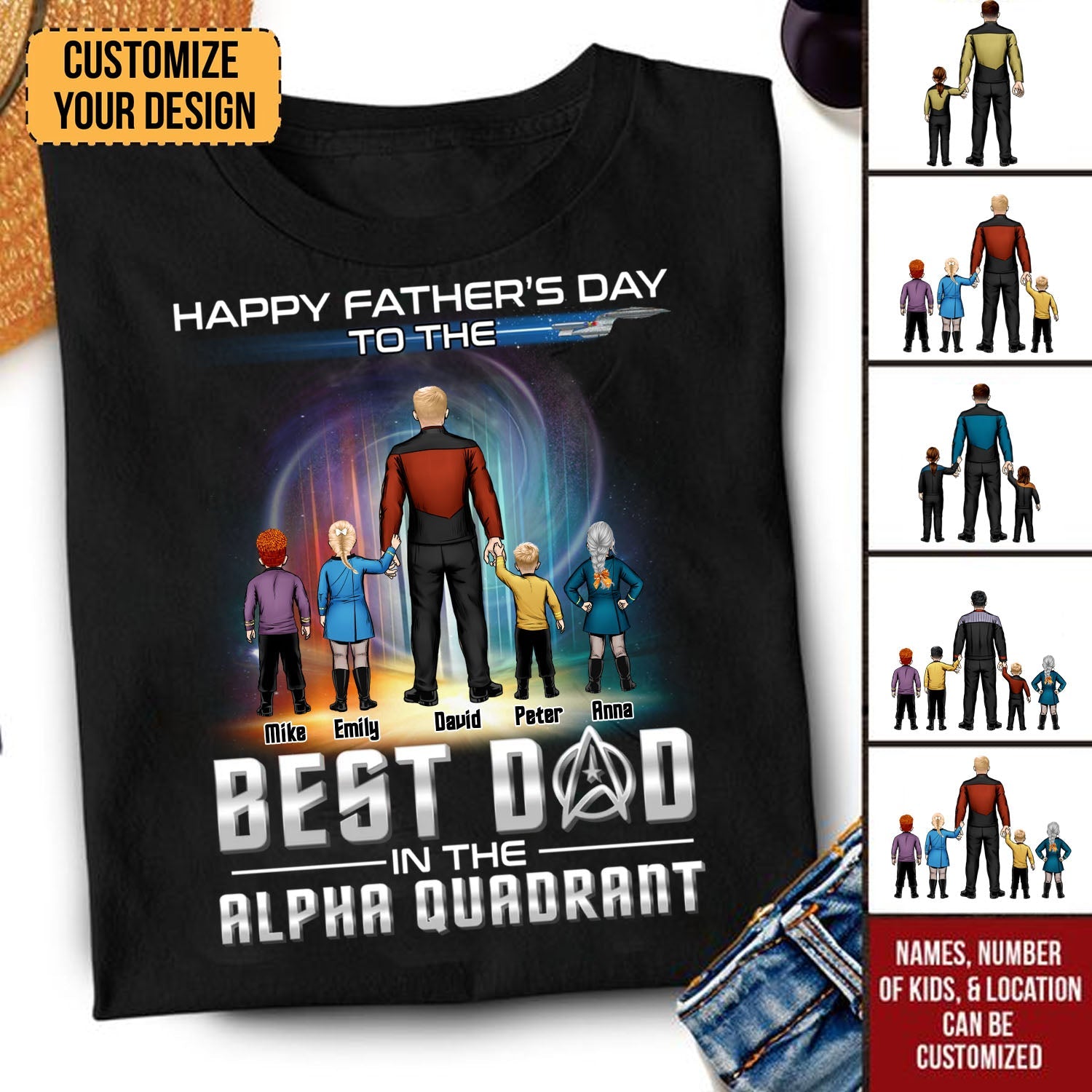 Personalized T-Shirt for Dad Best Dad in Alpha Quadrant Gift