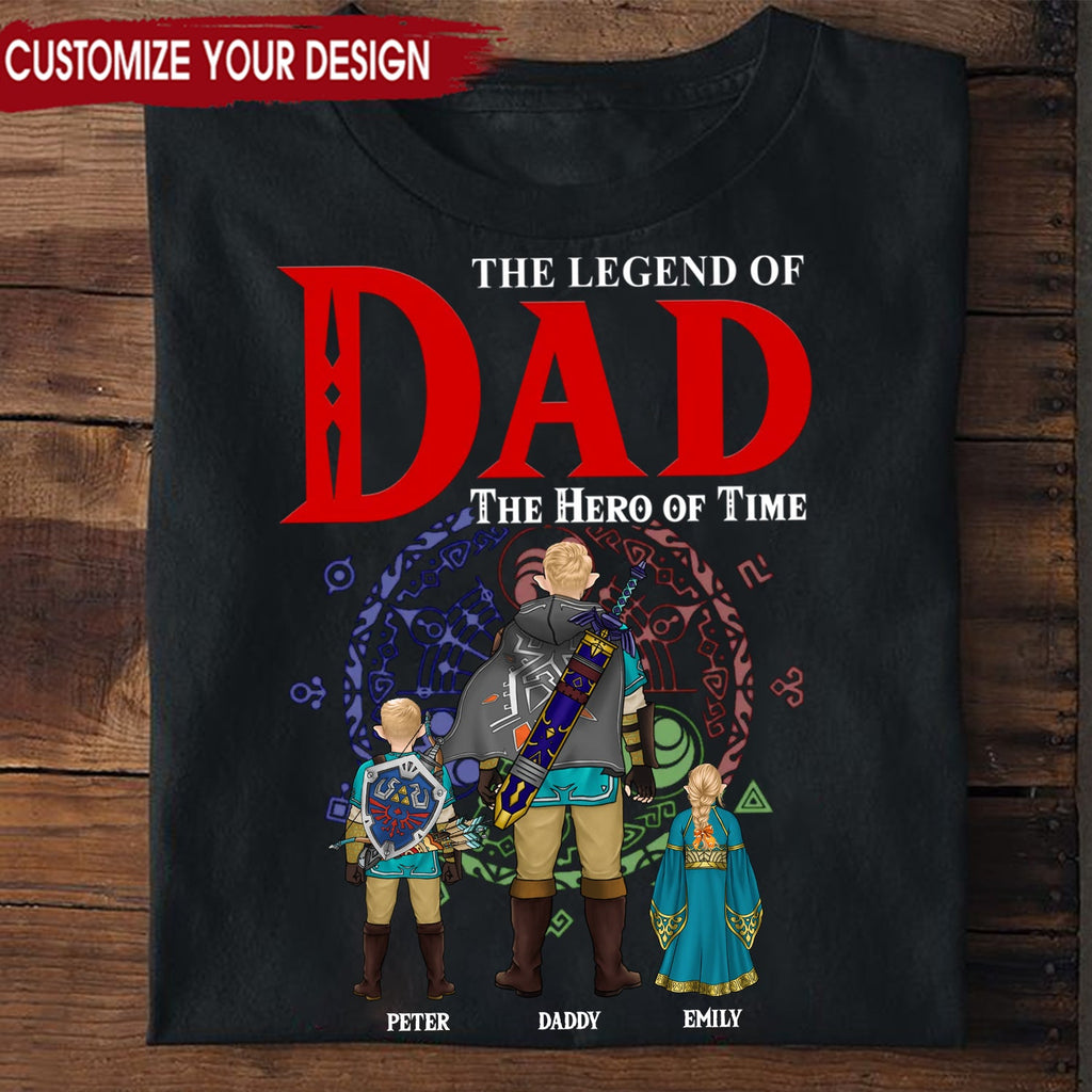 Personalized Legend of Dad Hero of Time T-Shirt Gift for Father's Day Cotton Apparel GradoCreations