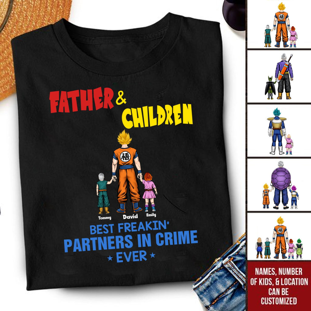 Personalized Father and Kids T-Shirt Best Partners in Crime Gift for Dad Cotton Apparel GradoCreations