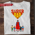 Personalized Super Dad T-Shirt Custom Name Gift for Father's Day Cotton Apparel GradoCreations