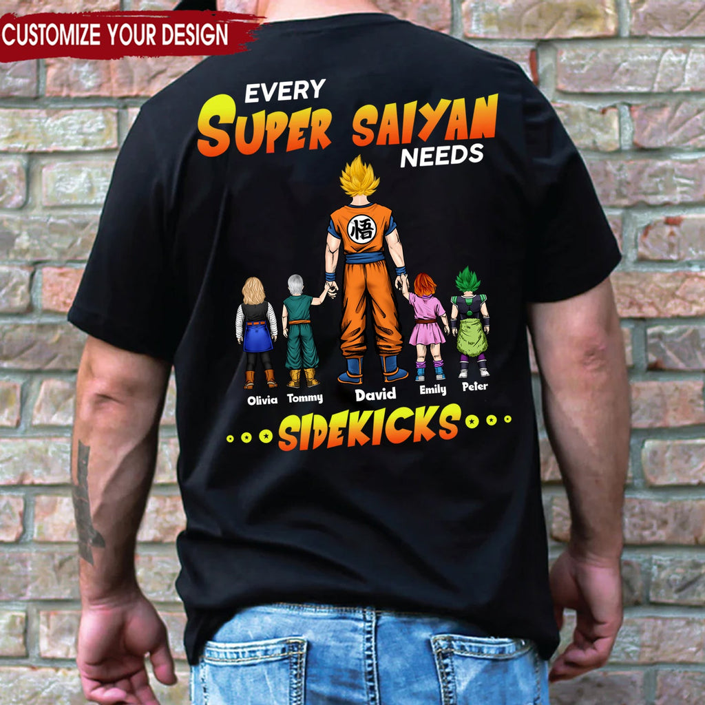 Personalized Super Saiyan Dad T-Shirt with Custom Names for Father's Day Gift Cotton Apparel GradoCreations