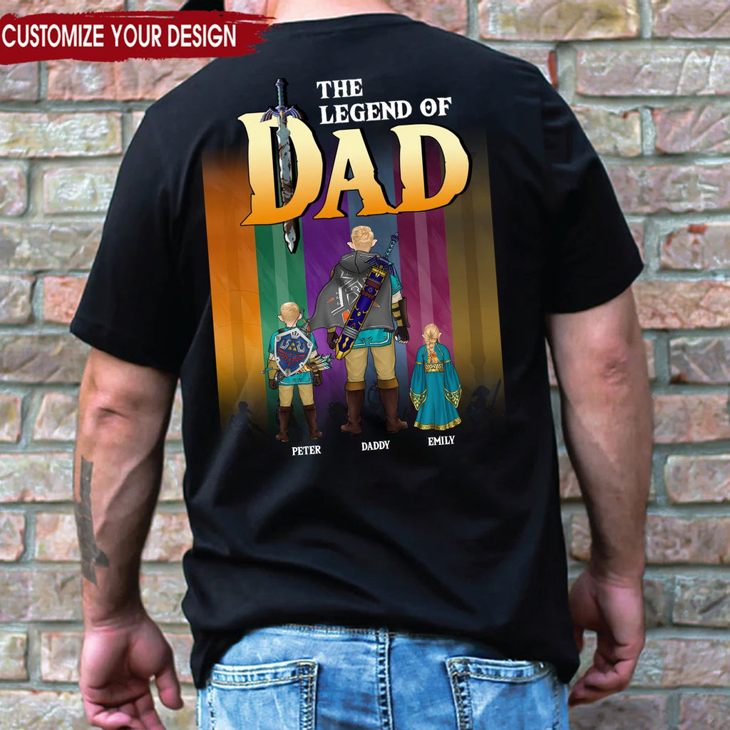 Personalized Legend of Dad T-Shirt Custom Name Gift for Father's Day Cotton Apparel GradoCreations