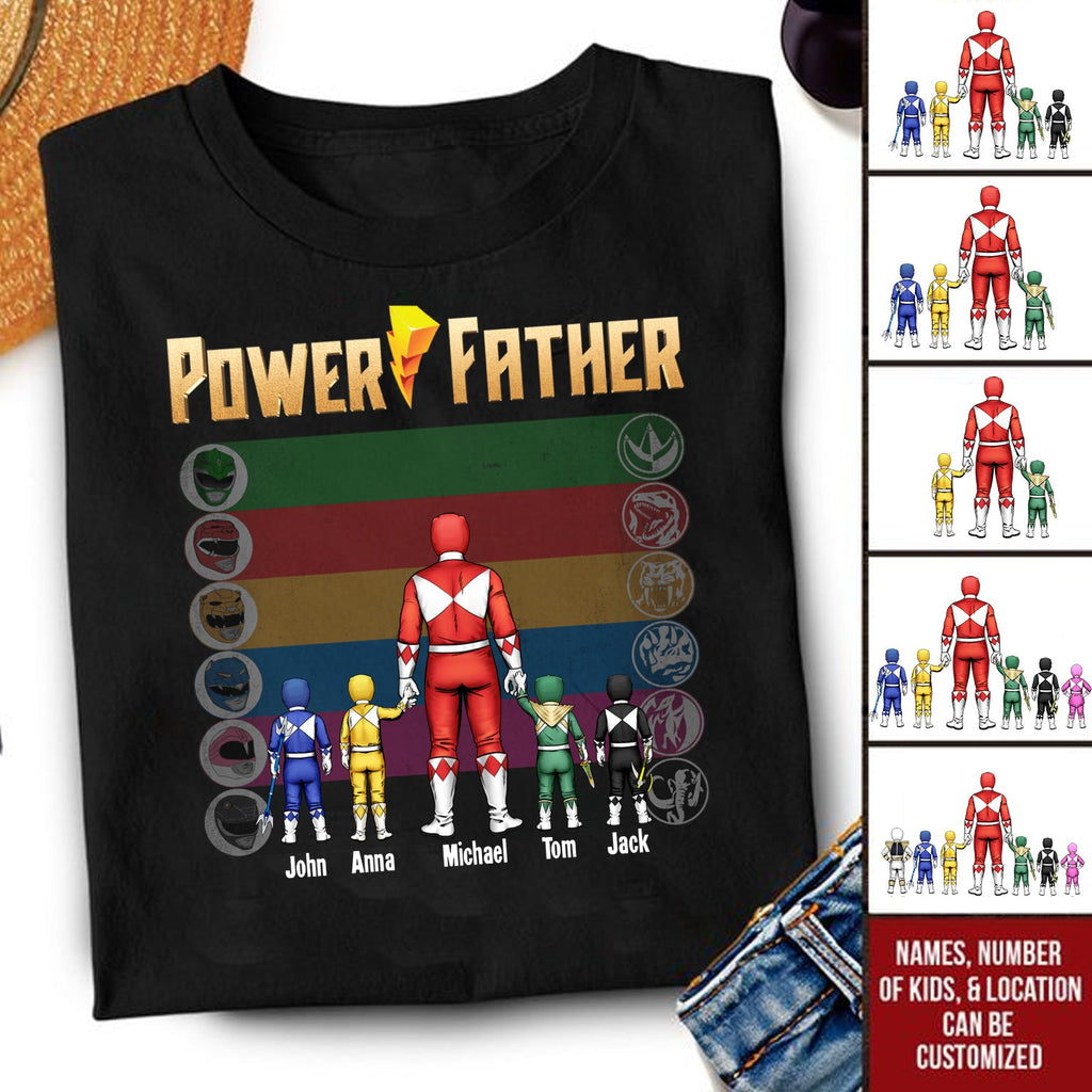 Personalized Power Rangers T-Shirt Gift for Dad Cotton Apparel
