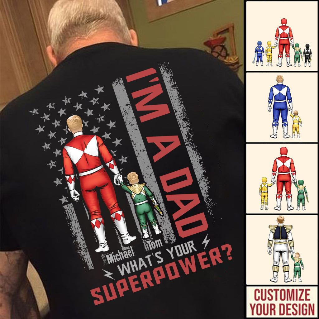 Personalized Mighty Morphin Power Rangers T-Shirt Gift for Dad