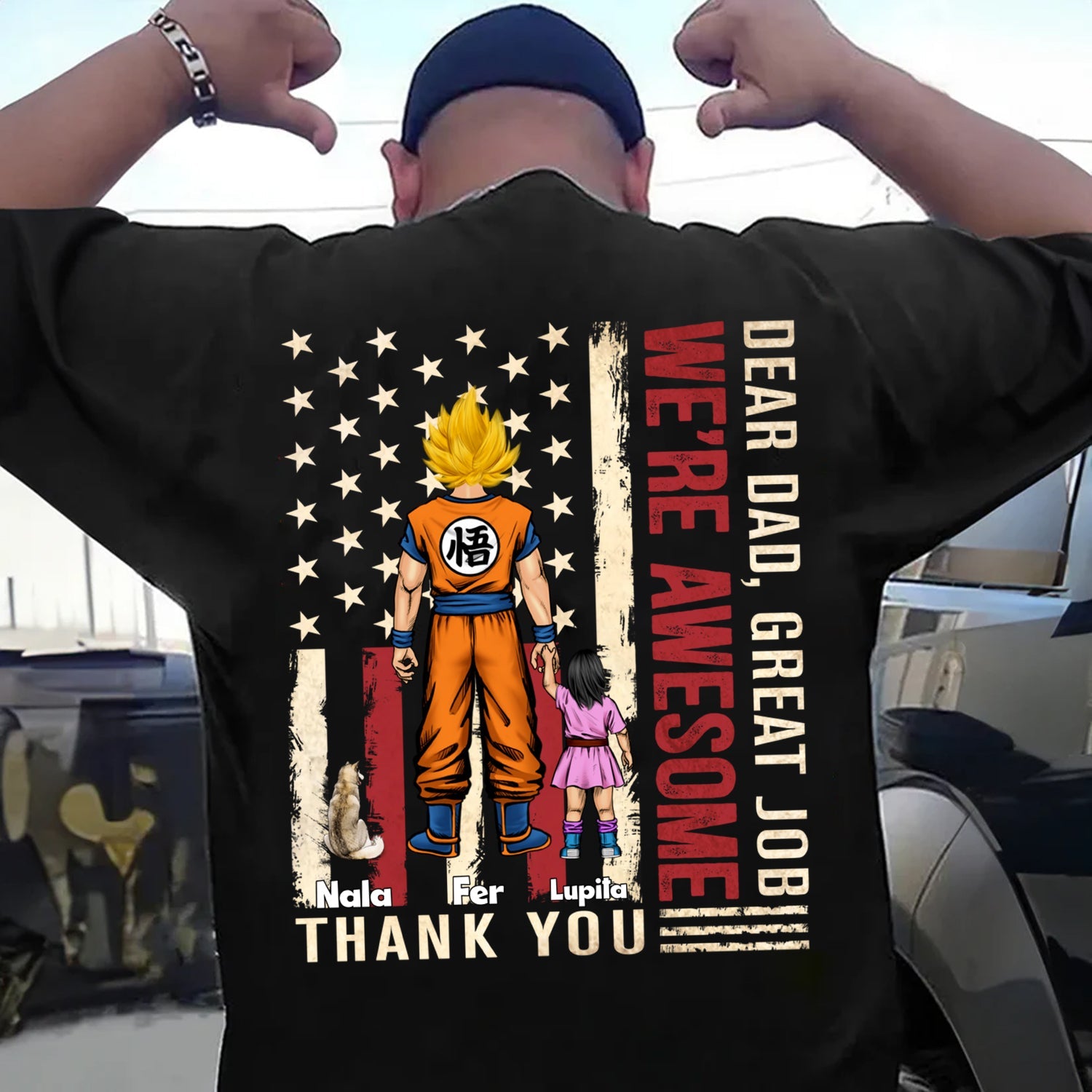 Personalized Thank You T-Shirt for Dad and Grandpa - Unique Gift Cotton Apparel GradoCreations