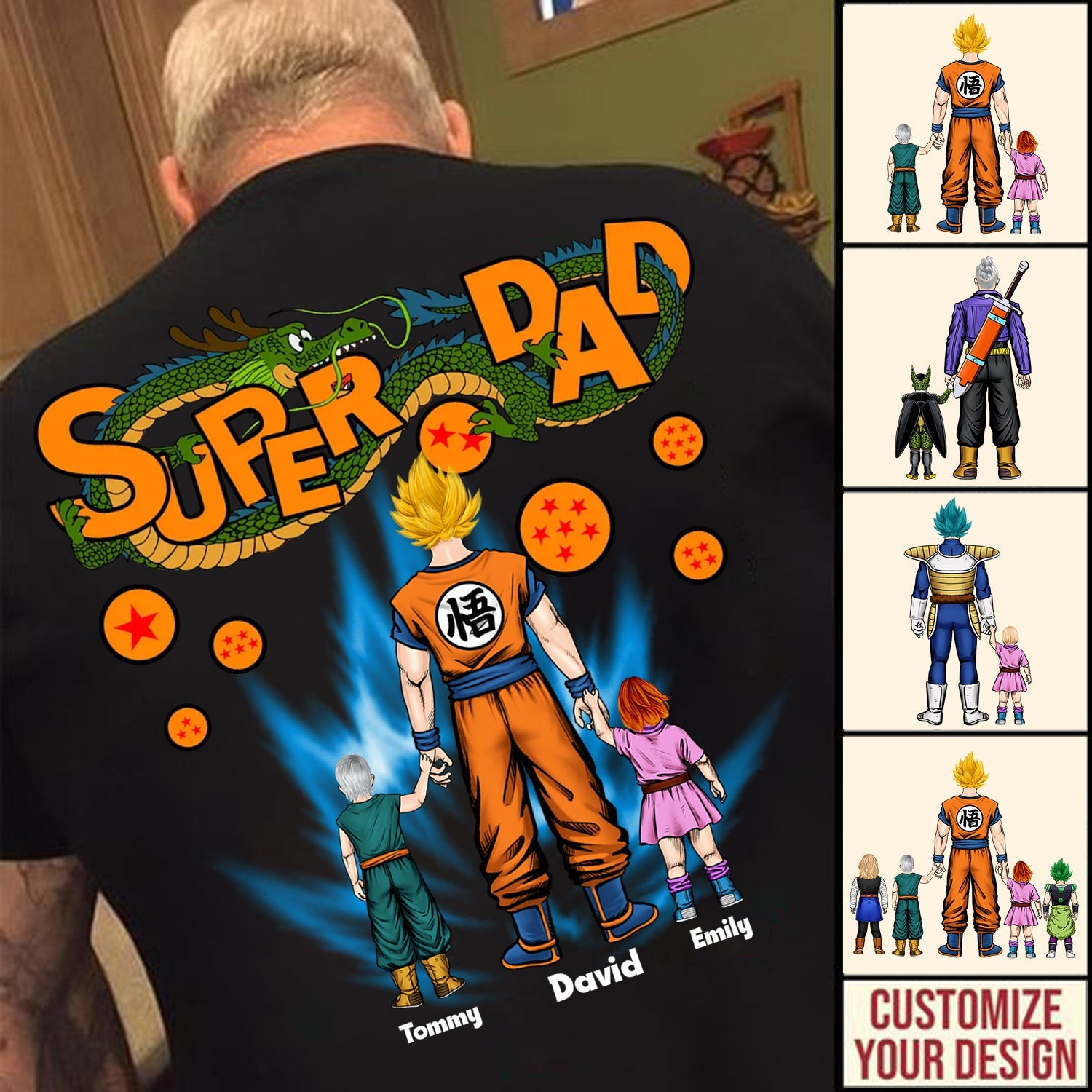 Personalized Super Dad T-Shirt Gift for Father's Day | Custom Family Names Cotton Apparel GradoCreations