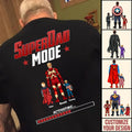 Personalized SuperDad Mode T-Shirt Custom Name Gift for Father's Day Cotton Apparel GradoCreations