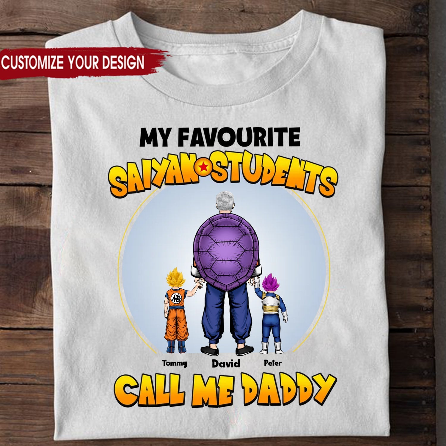 Personalized Saiyan Students Call Me Daddy T-Shirt Gift for Dad Cotton Apparel GradoCreations