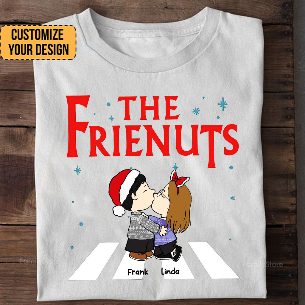 Personalized Cartoon Couple Shirt Custom Names for Christmas Gift