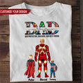 Personalized Superhero Dad T-Shirt Custom Design Gift for Father's Day Cotton Apparel GradoCreations