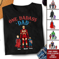 Personalized Superhero Dad T-Shirt Custom Names Gift for Father's Day Cotton Apparel GradoCreations