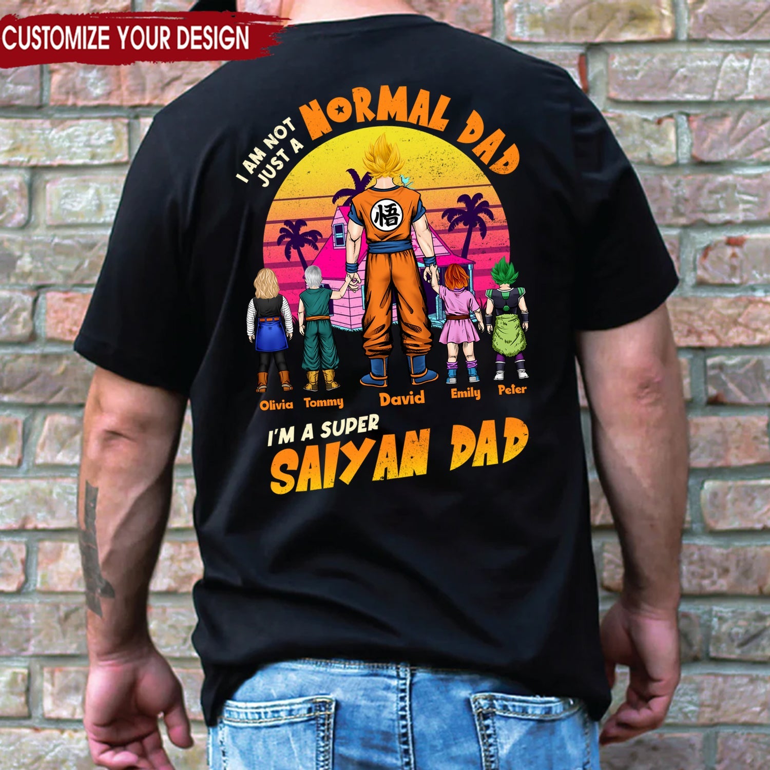 Personalized Super Saiyan Dad T-Shirt Gift for Father’s Day Cotton Apparel GradoCreations