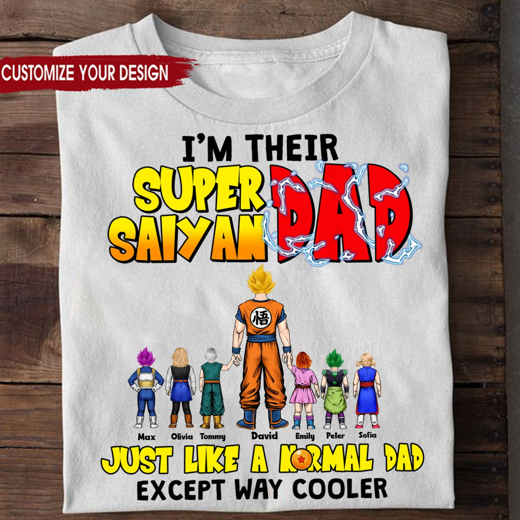 Personalized Super Saiyan Dad T-Shirt Custom Name Gift for Father's Day Cotton Apparel GradoCreations