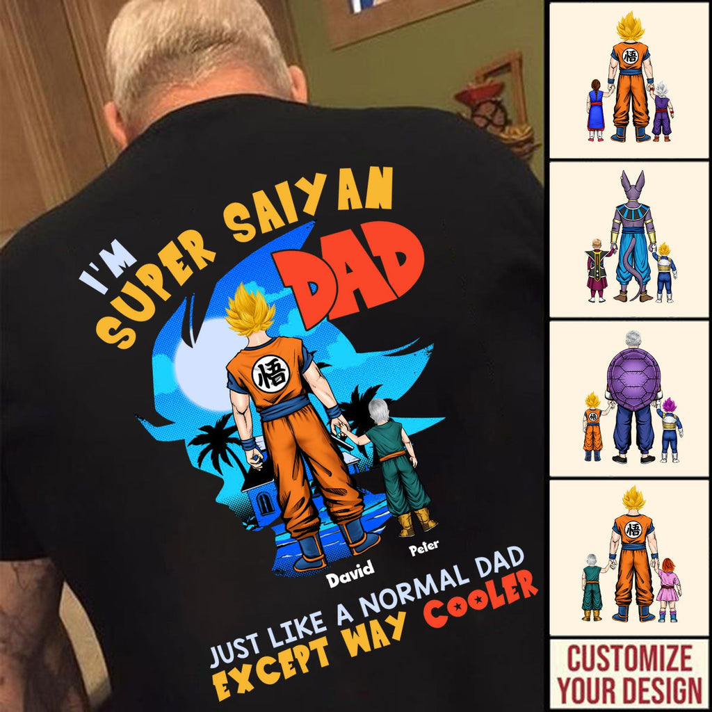 Personalized Super Saiyan Dad T-Shirt Gift for Father's Day