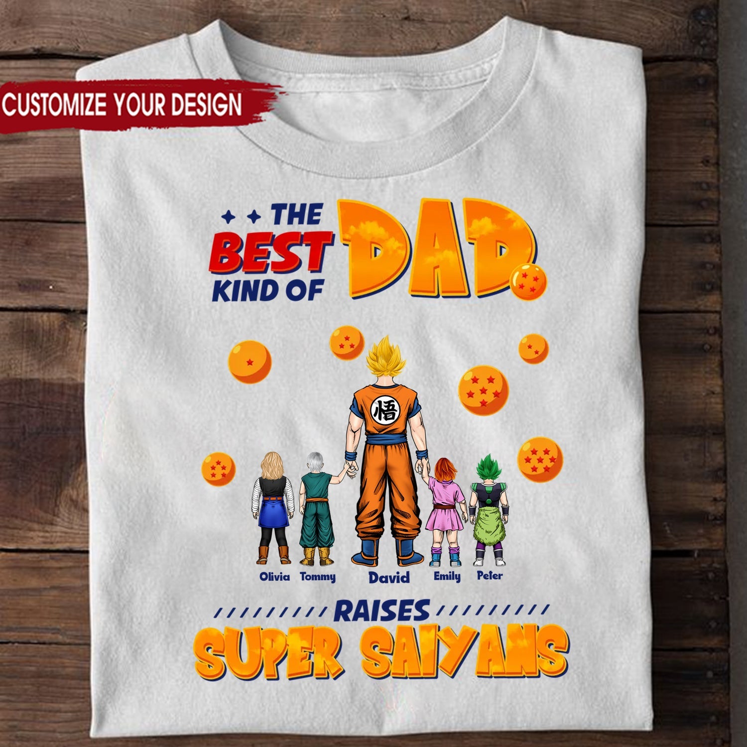 Personalized Super Saiyan Dad T-Shirt Gift for Father's Day Cotton Apparel GradoCreations