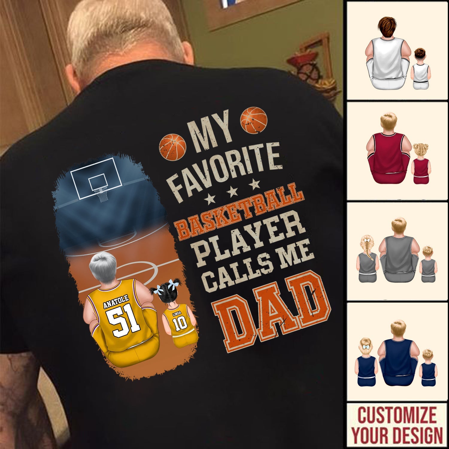 Personalized Basketball T-Shirt Calls Me Dad Gift for Him