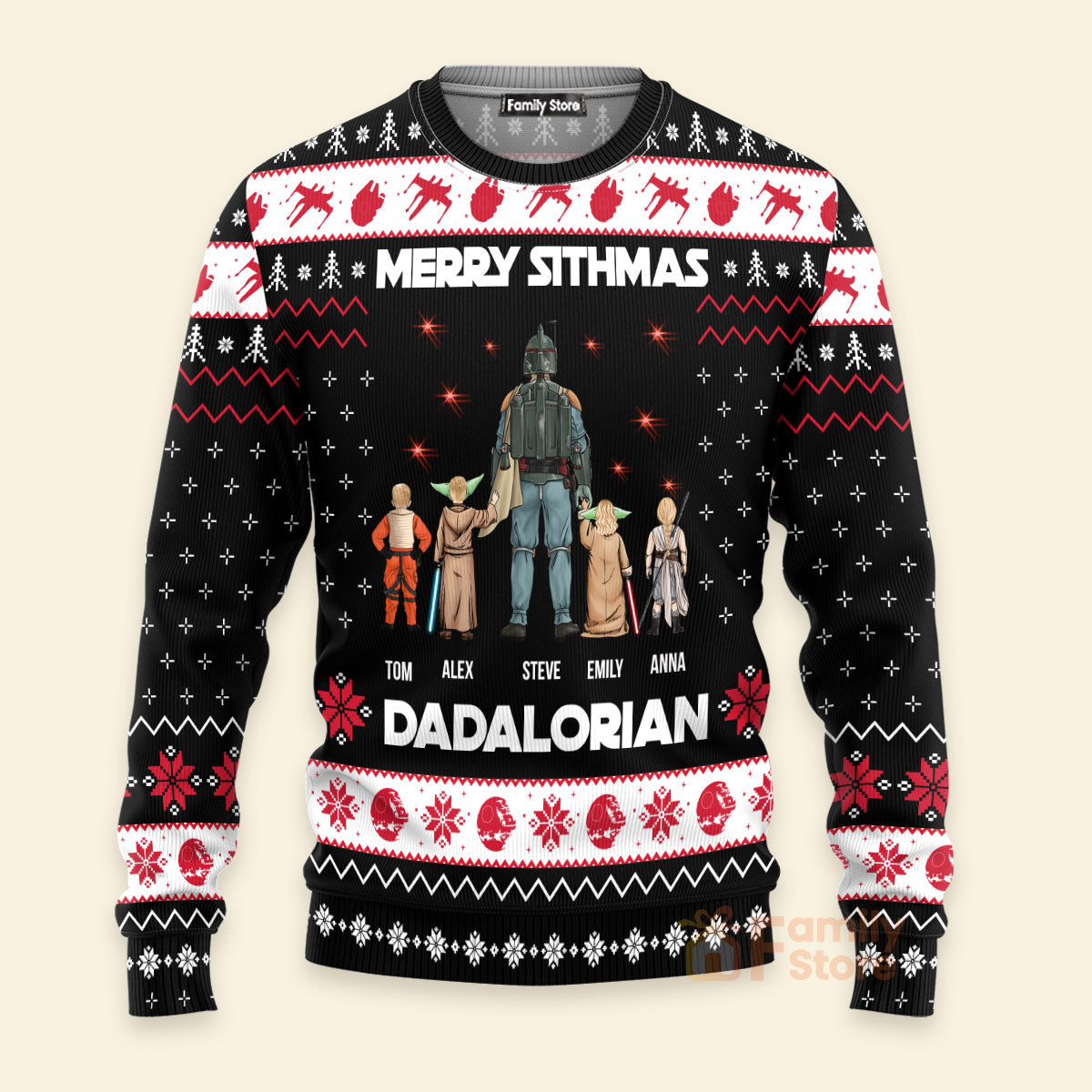 Personalized Darth Vader Christmas Ugly Sweater Gift for Dad