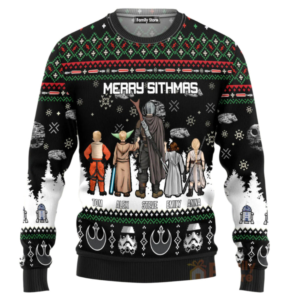 Personalized Christmas Ugly Sweater for Dad, Grandpa, Husband - Custom Design Gift