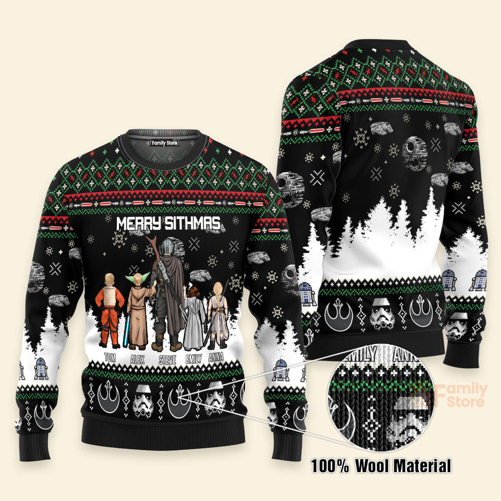Personalized Christmas Ugly Sweater for Dad, Grandpa, Husband - Custom Design Gift