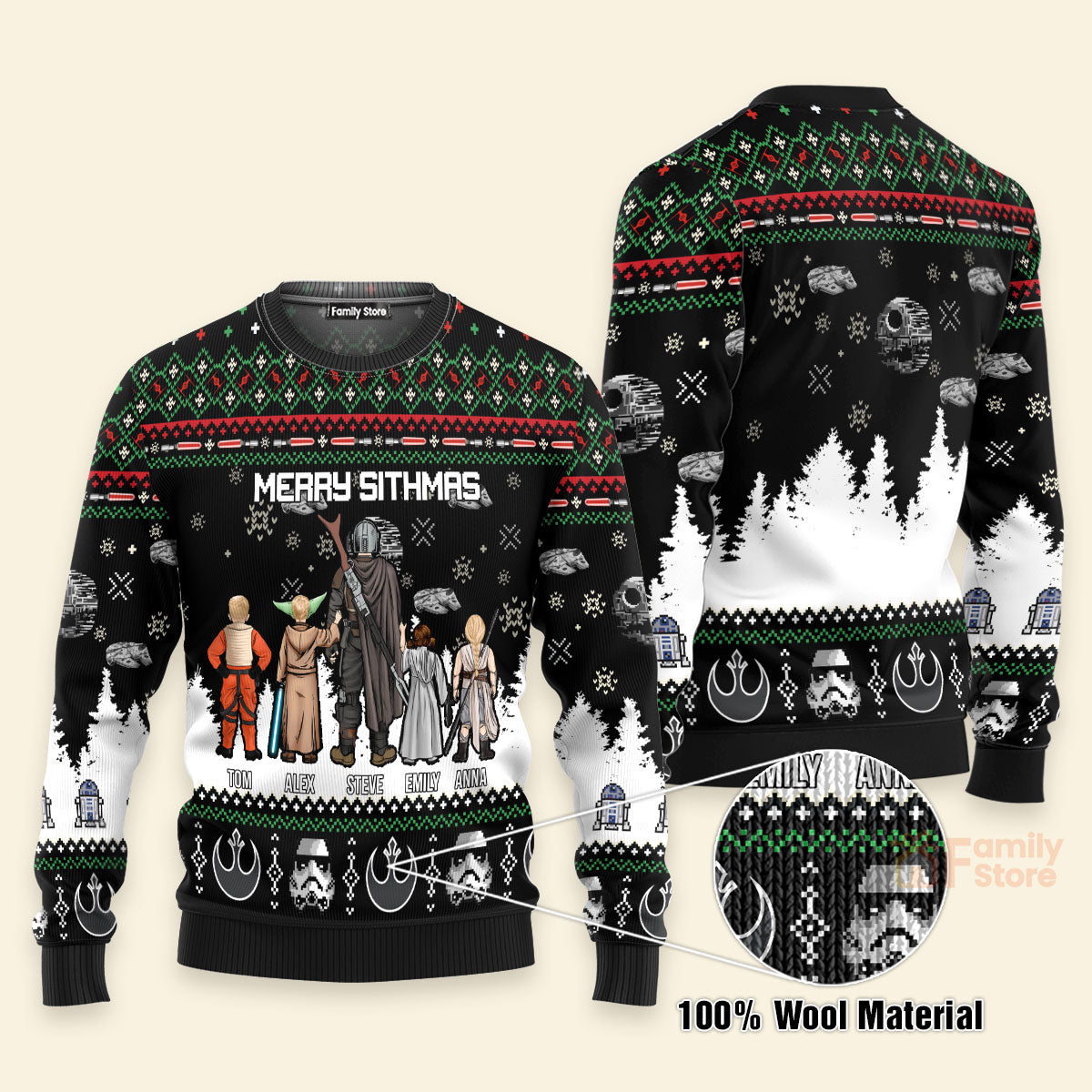 Personalized Christmas Ugly Sweater for Dad, Grandpa, Husband - Custom Design Gift