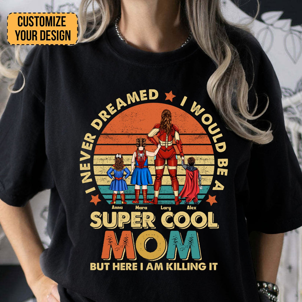 Personalized Super Cool Mom T-Shirt Custom Name Gift for Mom