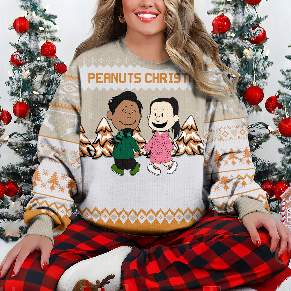 Personalized Peanuts Christmas Ugly Sweater for Couples Gift