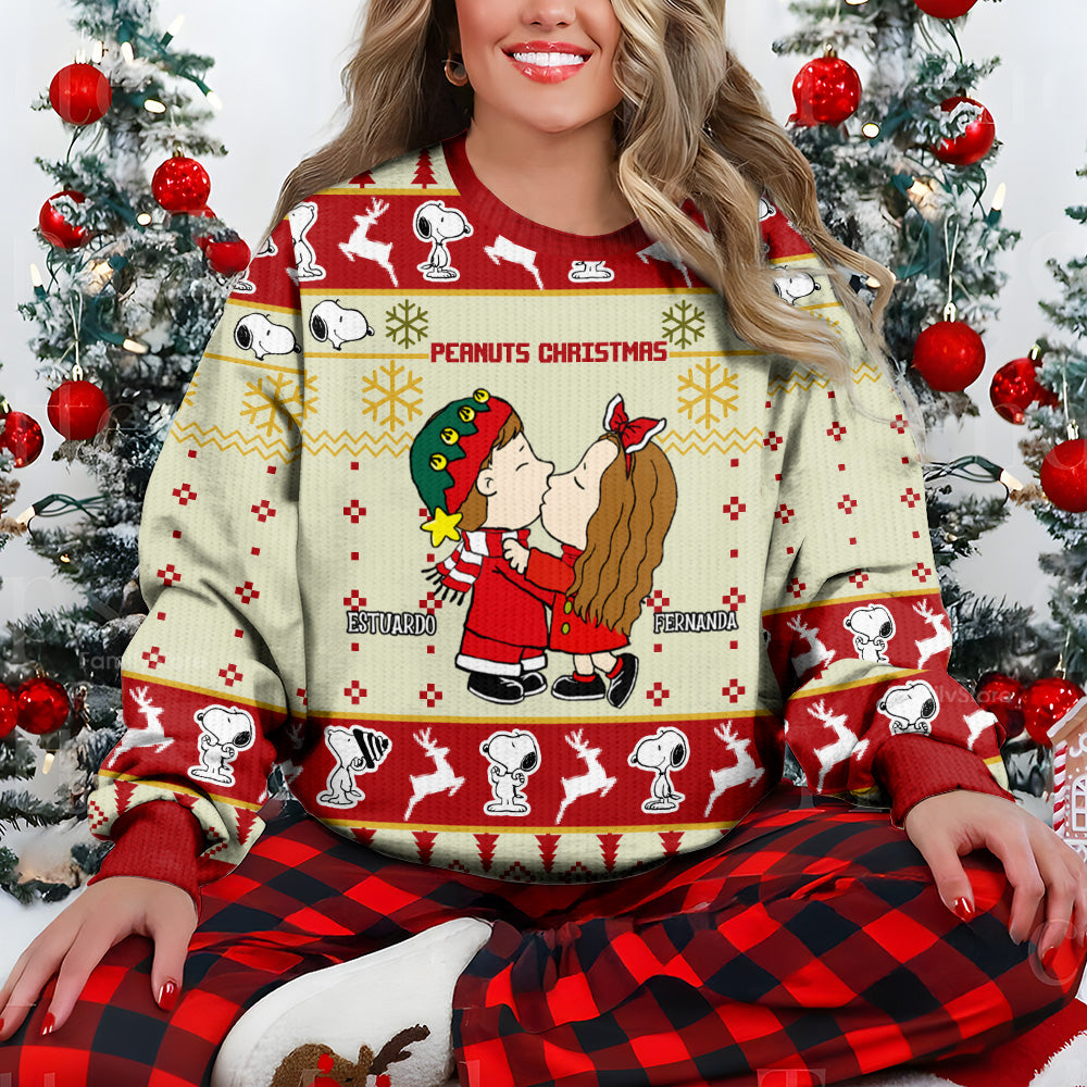 Personalized Peanuts Christmas Ugly Sweater Gift for Couple