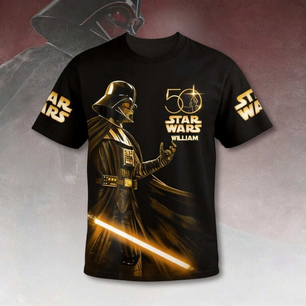 Personalized Star Wars 50th Anniversary All Over Shirt Gift for Movie Fans