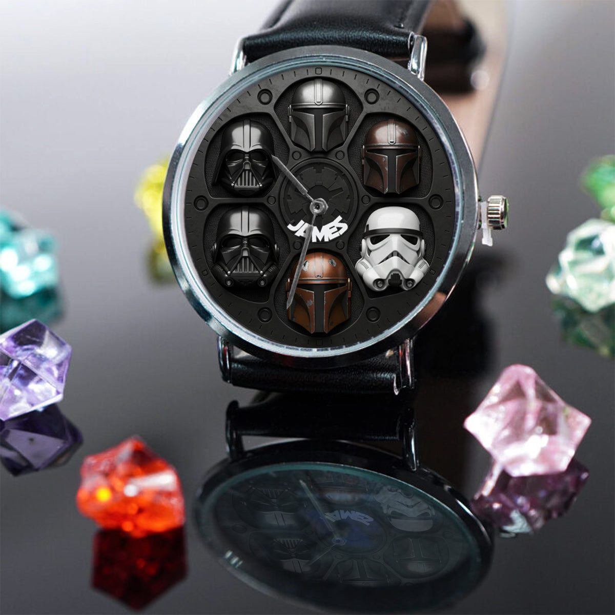 Personalized Star Wars Themed Hand Watch Custom Name Gift for Him