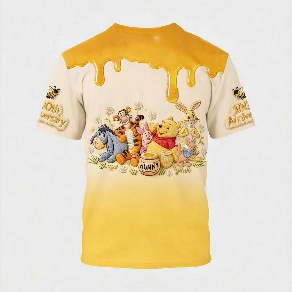 Personalized Pooh Bear 100th Anniversary All Over Shirt Gift