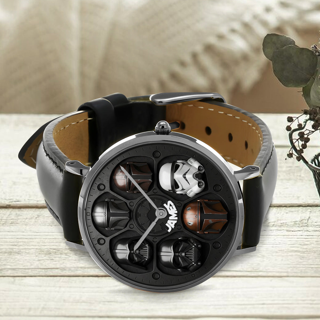 Personalized Star Wars Themed Hand Watch Custom Name Gift for Him