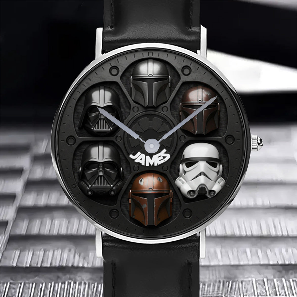 Personalized Star Wars Themed Hand Watch Custom Name Gift for Him