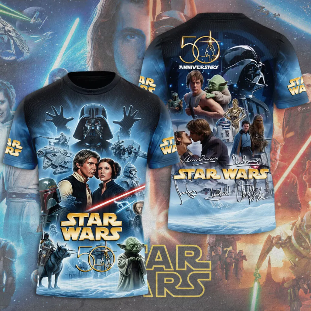Personalized Star Wars 50th Anniversary All Over Shirt Gift for Movie Fans AOP Shirt GradoCreations