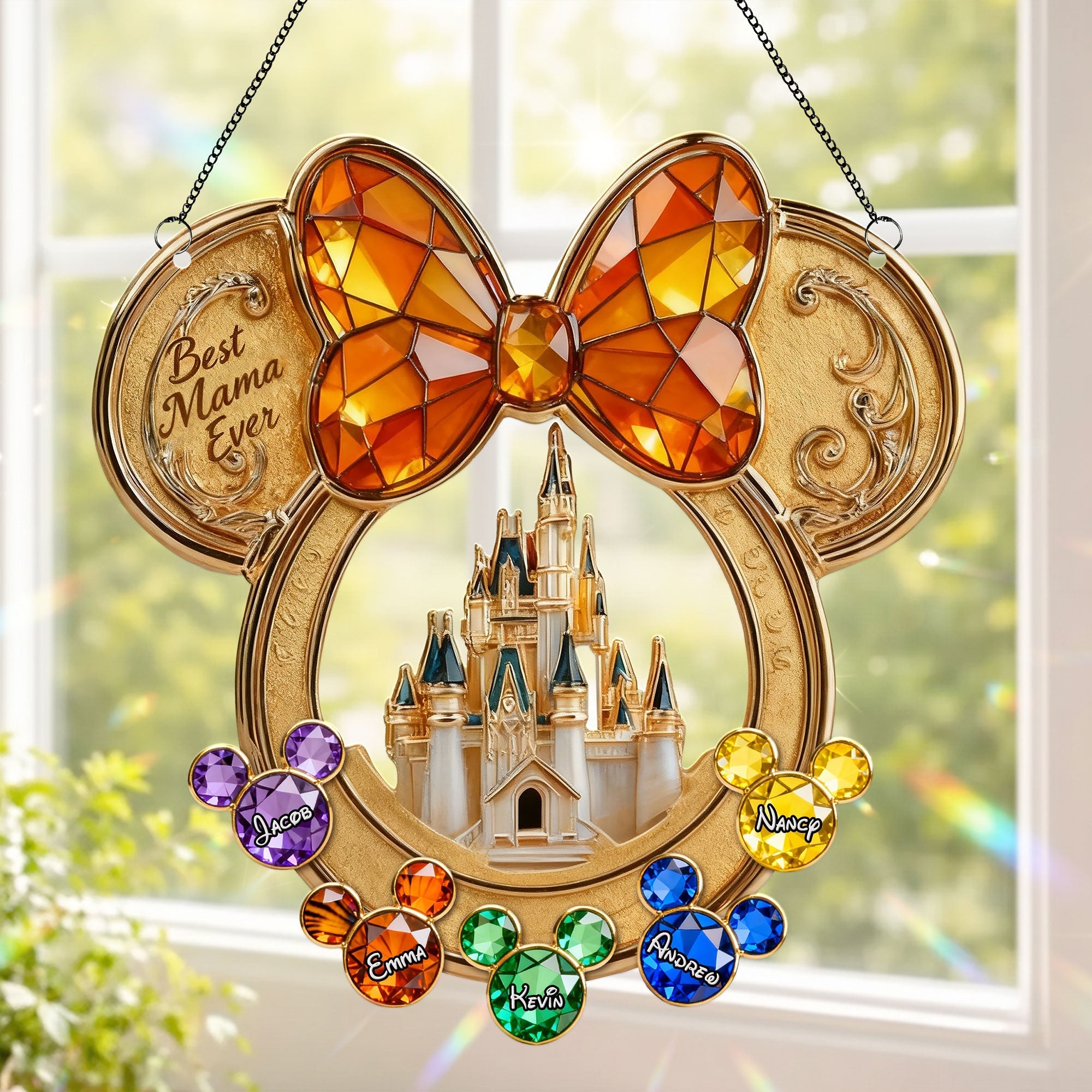 Personalized Suncatcher Window Hanging Gift for Mom Grandma