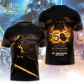 Personalized Star Wars 50th Anniversary AOP Shirt Gift for Movie Fans