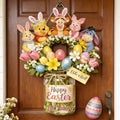 Personalized Easter Wreath Custom Wood Sign for Family Gift