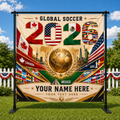 Personalized Global Soccer 2026 Backdrop Custom Name Gift for Sports Fans