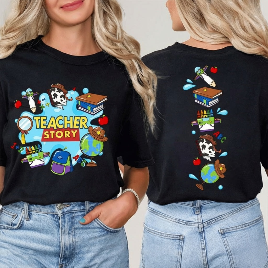 Personalized Teacher Shirt Cute School Supply Gift for Teachers Cotton Apparel GradoCreations