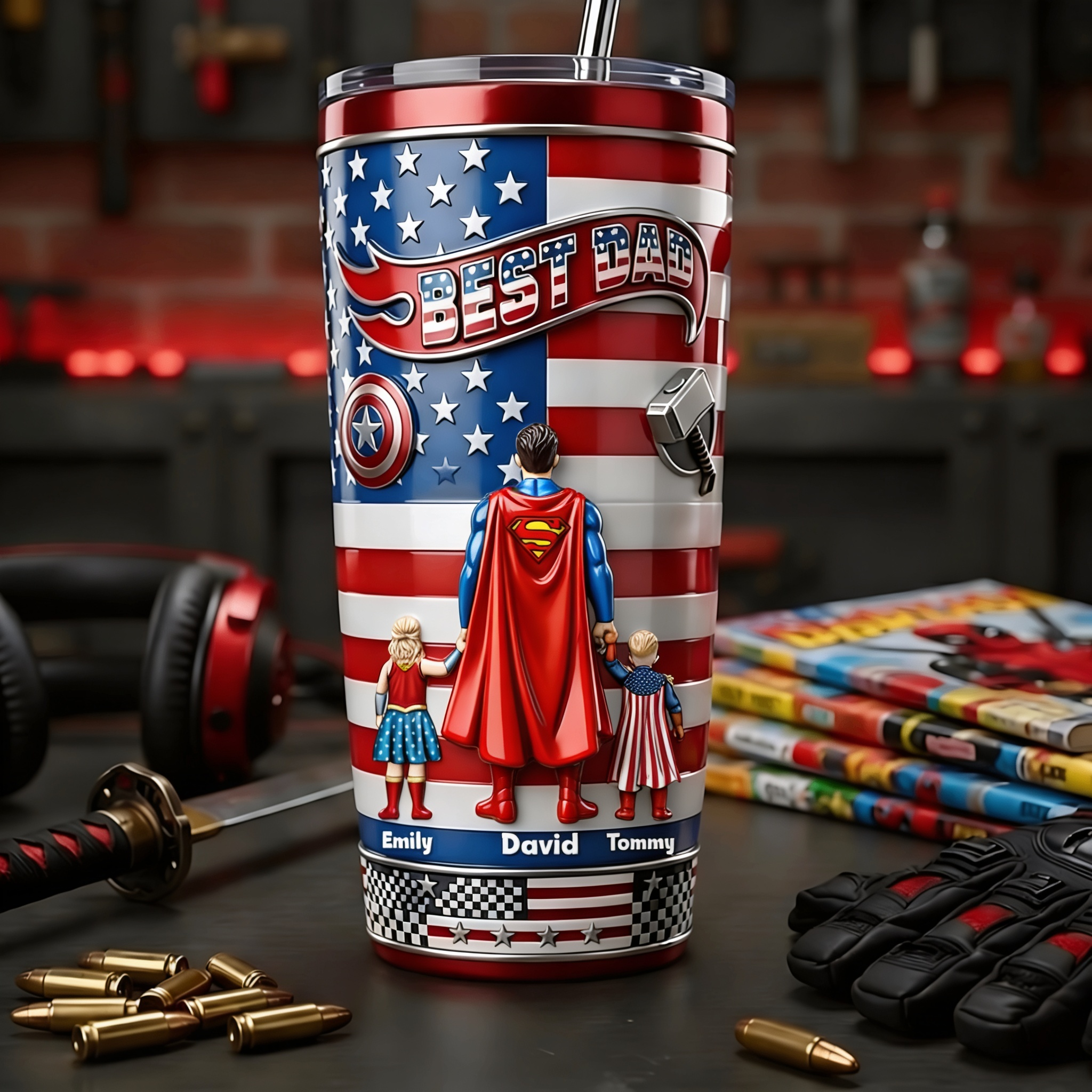 Personalized Best Dad Tumbler Custom Drinkware Gift for Father's Day