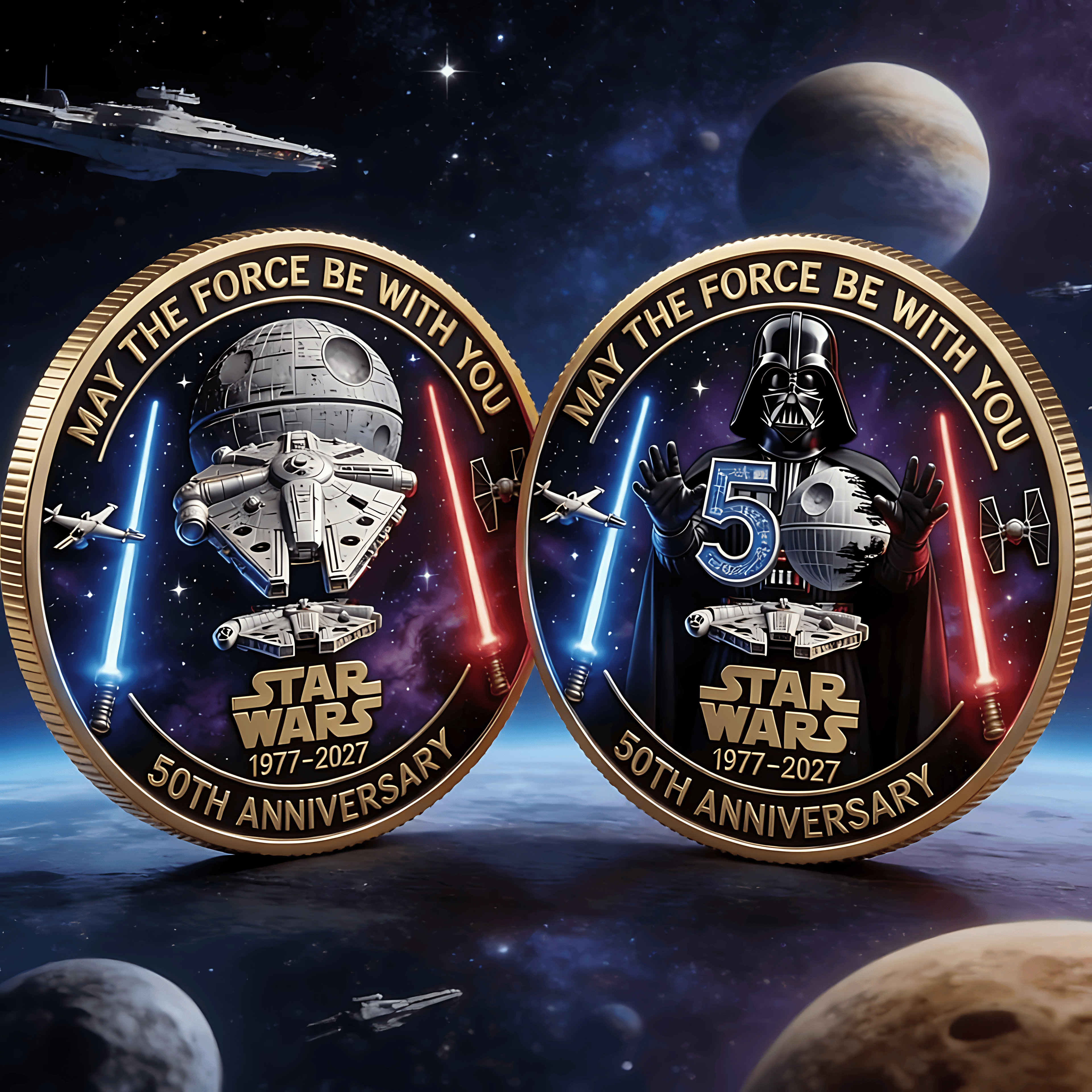 Personalized Commemorative Coin 50th Anniversary Star Wars Gift