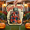 Personalized Spider Web Metal Garden Stake Halloween Gift for Family Stake Metal Sign GradoCreations