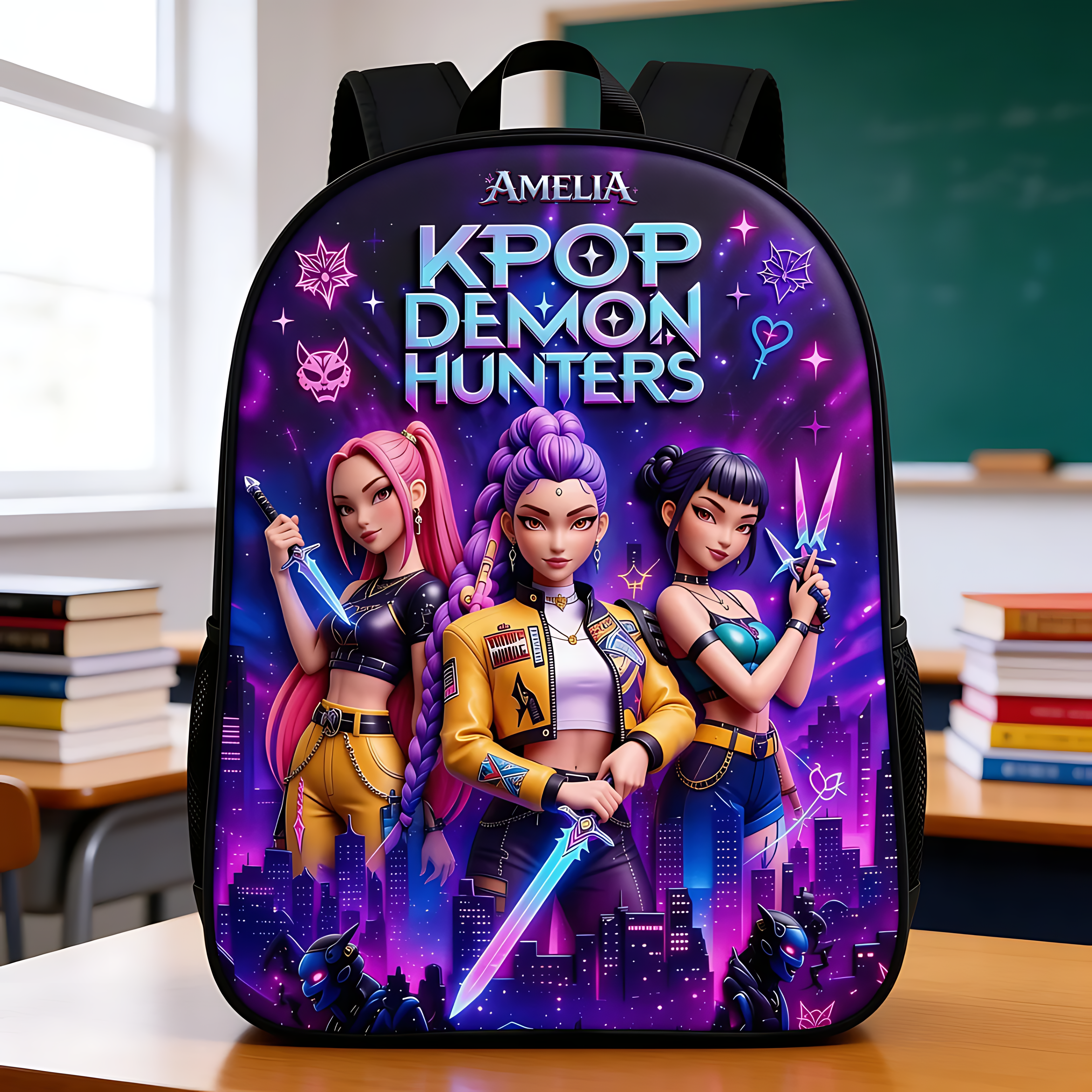 Personalized KPOP Demon Hunters School Backpack Set for Girls School Bag+ GradoCreations
