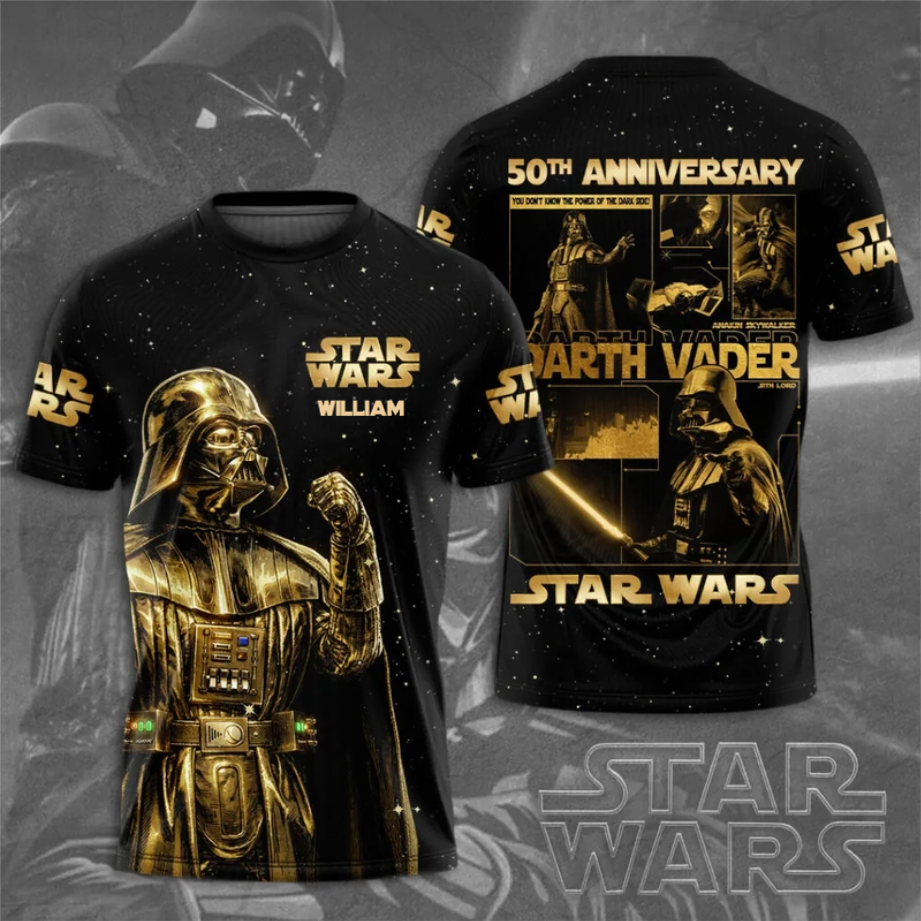 Personalized Star Wars 50th Anniversary AOP Shirt Gift for Movie Fans AOP Shirt GradoCreations